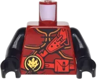 Torso Ninjago Armor with Red Straps and Utility Belt with Fire Power Emblem Pattern / Black Arms / Black Hands