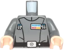 Torso SW Imperial Officer 11 Pattern &#40;Grand Moff Tarkin&#41; / Dark Bluish Gray Arms / Light Nougat Hands
