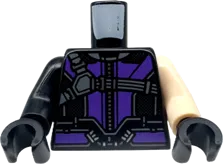 Torso Suit with Purple Highlights and Straps / Quiver on Back Pattern &#40;Hawkeye&#41; / Light Nougat Arm Left / Black Arm Right / Black Hands