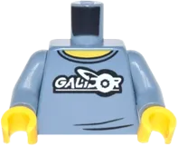 Torso Shirt with White &#39;GALIDOR&#39; Logo and Swirl Emblem on Back Pattern / Sand Blue Arms / Yellow Hands