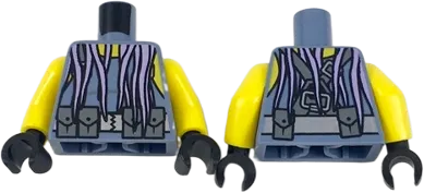 Torso Scuba Vest with Utility Belt with Pouches and Lavender Tentacles Pattern / Yellow Arms / Black Hands