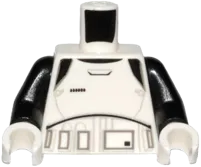 Torso SW Armor Stormtrooper Ep. 8 with Black, Gray and Dark Gray Lines Pattern &#40;Executioner&#41; / Black Arms / White Hands