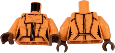 Torso Female with Black Panel Lines and White Zipper Pattern / Orange Arms / Reddish Brown Hands