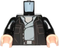 Torso SW Open Jacket with Pockets and Light Bluish Gray Open Shirt Pattern &#40;Poe Dameron&#41; / Black Arms / Light Nougat Hands