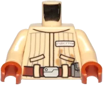 Torso SW Jacket with Vertical Stripes, Reddish Brown Belt, Badge with Alien Letters Pattern &#40;Quarrie&#41; / Tan Arms / Dark Orange Hands