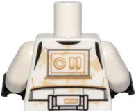 Torso SW Armor Stormtrooper, Wide Black Ammo Pouch and Tan Dirt Stains Pattern / White Arms / Black Hands