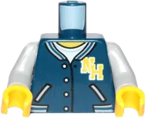 Torso Jacket, White Undershirt, Yellow 'N and 'H' Letters Pattern / Light Bluish Gray Arms / Yellow Hands
