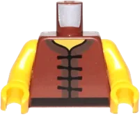 Torso Ninjago Robe with Black Frog Clasps Pattern / Yellow Arms / Yellow Hands