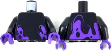 Torso Ninjago Dark Purple Splotches Pattern / Black Arms / Dark Purple Hands
