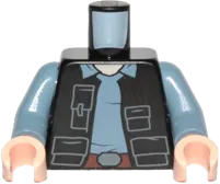 Torso SW Vest with Pockets and Sand Blue Shirt with Collar Pattern &#40;Rebel Fleet Trooper&#41; / Sand Blue Arms / Light Nougat Hands