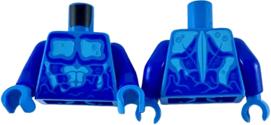 Torso Medium Azure Chest with Blue Outlines and Water Pattern / Blue Arms / Dark Azure Hands