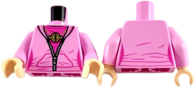 Torso Female Jacket, Dark Pink Shirt, Gold Time Turner and Silver Zipper Pattern / Bright Pink Arms / Light Nougat Hands