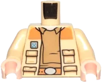 Torso SW Vest with Pockets and Dark Tan Shirt with Collar Pattern &#40;Captain Antilles&#41; / Tan Arms / Light Nougat Hands