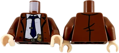 Torso Overcoat, White Shirt, Dark Blue Tie, Gold Tie Clip and Badge Pattern / Reddish Brown Arms / Light Nougat Hands