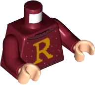 Torso Sweater with Letter R Pattern / Dark Red Arms / Light Nougat Hands