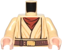 Torso SW Layered Shirt, Reddish Brown Undershirt, Reddish Brown Belt with Gold Buckle Pattern &#40;SW Obi-Wan&#41; / Tan Arms / Light Nougat Hands