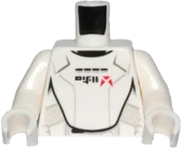 Torso SW Armor Jet Trooper with Black Alien Characters and Red Markings Pattern / White Arms / White Hands