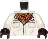 Torso Shirt, Dark Tan and Dark Red Neckerchief Pattern / White Arms / Dark Brown Hands