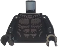 Torso Scaly Armor with Silver Claw Necklace and Flat Silver Plates Pattern / Black Arms / Black Hands