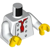 Torso Chef with 8 Buttons, Long Red Neckerchief, No Wrinkles Pattern / White Arms / Yellow Hands