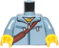 Torso Jacket with Zipper, Diagonal Belt and Bag on Back Pattern / Sand Blue Arms / Yellow Hands