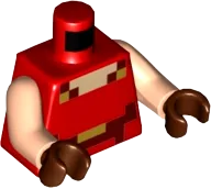 Torso Pixelated Light Nougat, Dark Red and Gold Neck, Dark Red and Gold Belt Pattern / Light Nougat Arms / Reddish Brown Hands