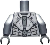 Torso Armor, White Circle Arc Reactor and Silver Trim Pattern / Flat Silver Arms / Dark Bluish Gray Hands