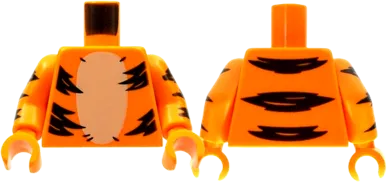 Torso Tan Stomach, Black Stripes Pattern / Orange Arms with 3 Black Stripes &#40;Tiger&#41; Pattern / Orange Hands