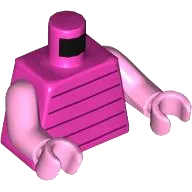 Torso 5 Magenta Lines Pattern / Bright Pink Arms / Bright Pink Hands