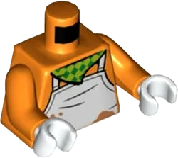 Torso Checkered Bandana and White Apron, Ties and Lime Spatula on Back Pattern / Orange Arms / White Hands