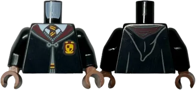 Torso Hogwarts Robe Clasped with Gryffindor Crest, Sweater, Shirt and Tie Pattern / Black Arms / Medium Brown Hands