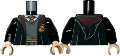 Torso Hogwarts Robe Open with Gryffindor Crest, Sweater, Shirt and Tie Pattern / Black Arms / Light Nougat Hands