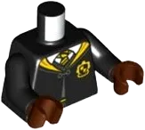 Torso Hogwarts Robe Clasped with Hufflepuff Crest, Sweater, Shirt and Tie Pattern / Black Arms / Reddish Brown Hands