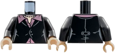Torso Female Jacket, Light Nougat Neck, Black Necklace, Metallic Pink Shirt Pattern / Black Arms / Light Nougat Hands