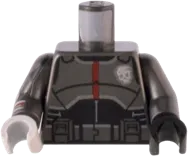 Torso SW Armor with Skull Badge and Dark Red Stripe, Black Midsection, Detailed Backpack with Red Lights Pattern / Pearl Dark Gray Arm Left / Pearl Dark Gray Arm Right with Armor Pattern / Black Hand Left / Light Bluish Gray Hand Right
