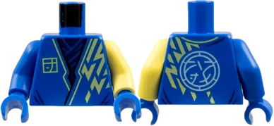 Torso Tunic, Dark Blue Scarf, Bright Light Yellow Lightning, Core Logo on Back Pattern / Bright Light Yellow Arm Left / Blue Arm Right / Blue Hands