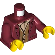 Torso Suit Jacket over Medium Nougat Vest and Light Nougat Shirt Pattern / Dark Red Arms / Yellow Hands