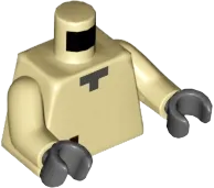 Torso Pixelated Dark Bluish Gray Neck and Reddish Brown Tear Pattern &#40;Minecraft Husk&#41; / Tan Arms / Dark Bluish Gray Hands