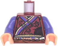 Torso Robe with Dark Purple Trim and Dark Orange Sash Pattern / Dark Purple Arms / Nougat Hands