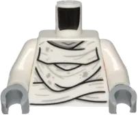 Torso Alien Wrapping Bandages and Light Bluish Gray Stains Pattern / White Arms / Light Bluish Gray Hands