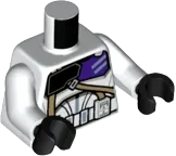 Torso SW Armor Clone Commander with Dark Purple 187th Legion Markings Detailed Pattern &#40;Clone Wars&#41; / White Arms / Black Hands