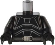 Torso SW Armor with Light Bluish Gray Outlines, Dark Bluish Gray Belt, Silver Buckle, and Backpack with Red Lights Pattern / Black Arms / Black Hands