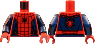 Torso Black Spider and Webbing, Dark Blue Side Panels Pattern / Dark Blue Arms with Red Panels, Black Chevrons Pattern / Red Hands