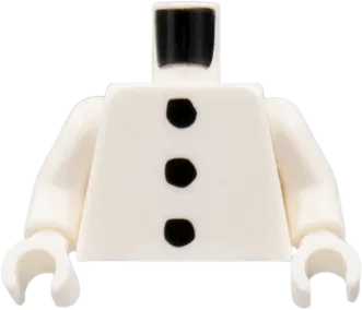 Torso with 3 Black Buttons Pattern / White Arms / White Hands