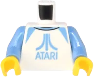Torso Raglan Shirt with Medium Blue Atari Logo Pattern / Medium Blue Arms / Yellow Hands