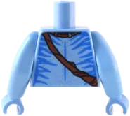 Torso Na'vi with Blue Markings, Reddish Brown Strap and Necklace, and Silver Spots Pattern / Medium Blue Arms Long / Medium Blue Hands