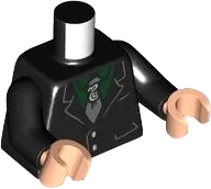 Torso Suit Jacket, Dark Green Shirt, Pearl Dark Gray Tie with Silver Snake Pin Pattern / Black Arms / Light Nougat Hands