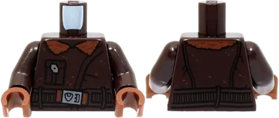 Torso Coat with Reddish Brown Fur Lining, Pocket with Clasp and Belt with Silver Buckle Pattern / Dark Brown Arms / Reddish Brown Hands