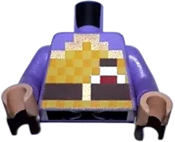 Torso Pixelated Orange and Yellow Armor with Gold Trim, Flask, Dark Brown Belt with Buckle Pattern / Medium Lavender Arms / Light Nougat Hands
