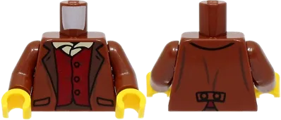 Torso Jacket with Dark Brown Lapels, Tan Shirt, Dark Red Vest Pattern / Reddish Brown Arms / Yellow Hands